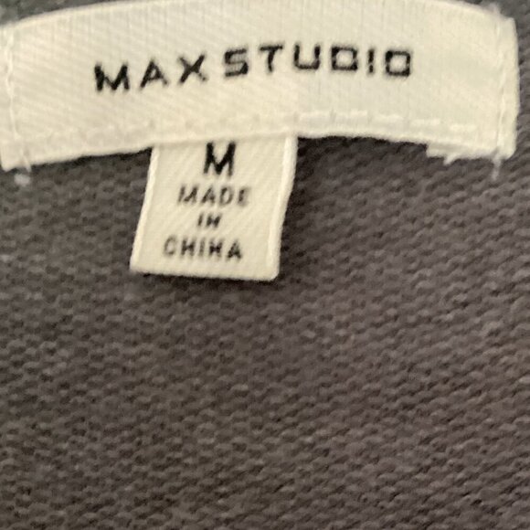 Max Studio Casual Pocket Tee-Shirt Shift Dress/Tunic Embroidered Sz M Gray 279i - Picture 6 of 8